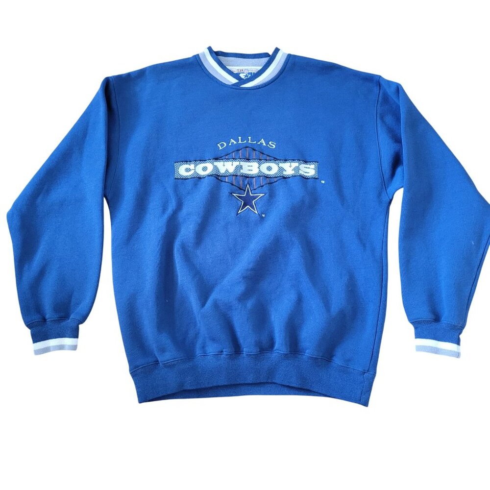 Dallas Cowboys Starter NFL‎ Sweatshirt Blue Embroidered Logo L Vintage